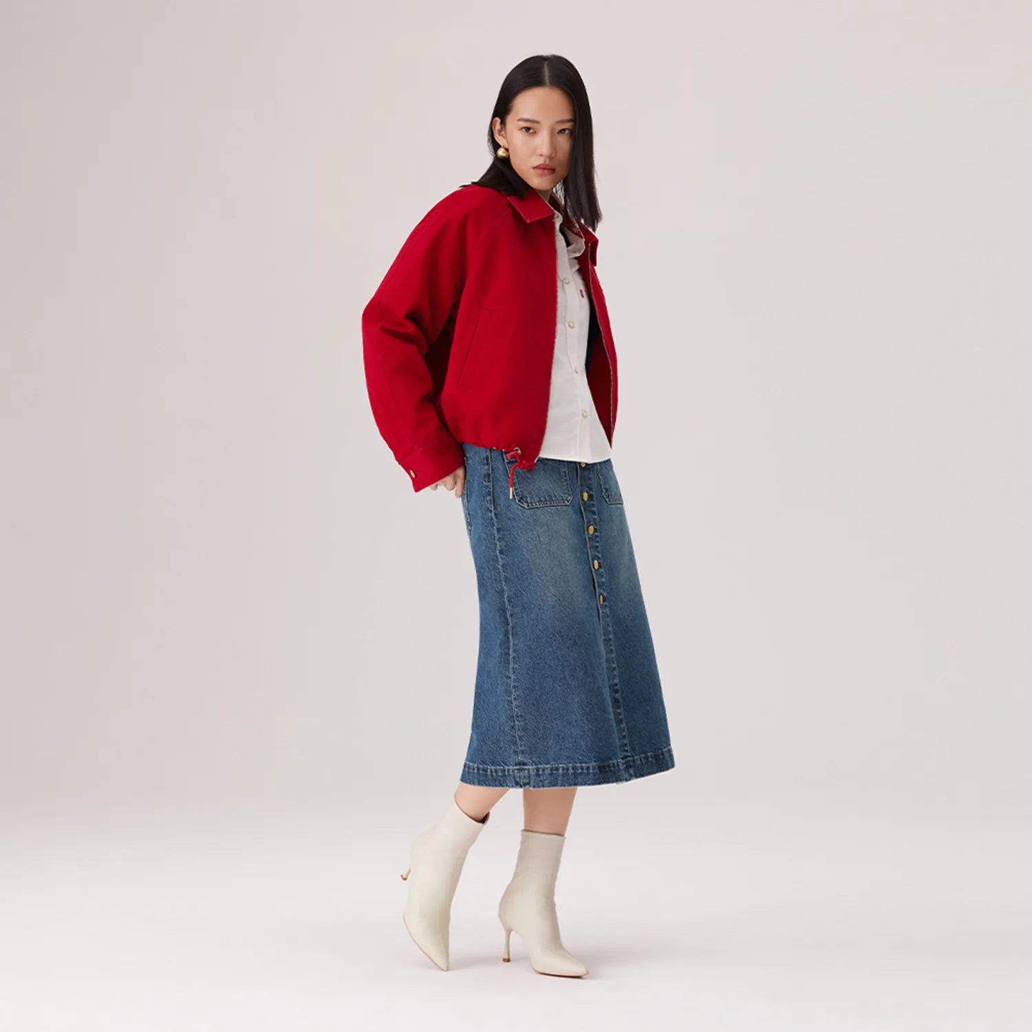 Levis Джинсовая длинная юбка Year Of The Horse Limited Collection, синяя, размер M — фото 4