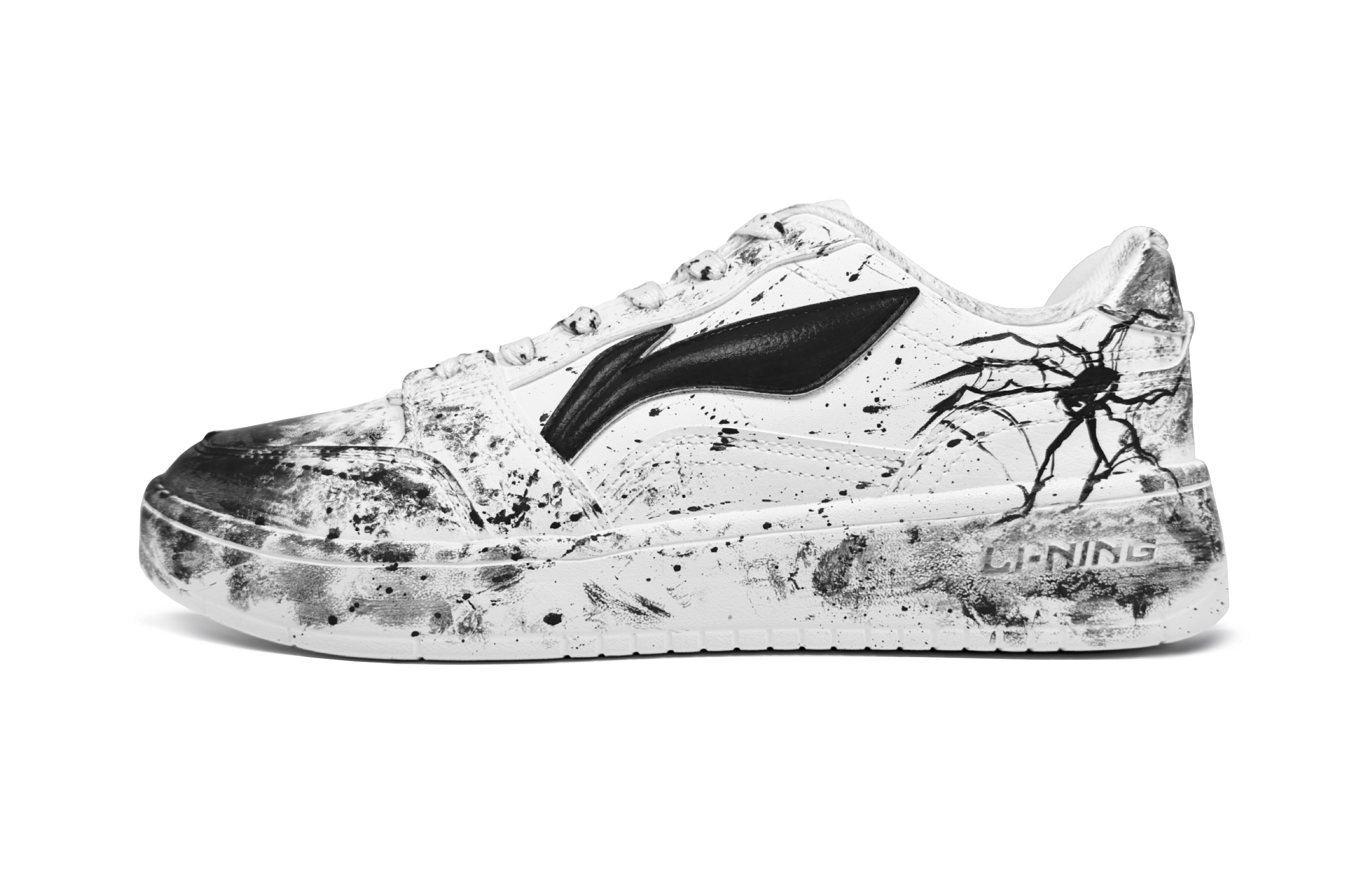 

LINING Низкие противоскользящие износостойкие кроссовки для скейтбординга Yuanbao V2, мужские, черно-белые