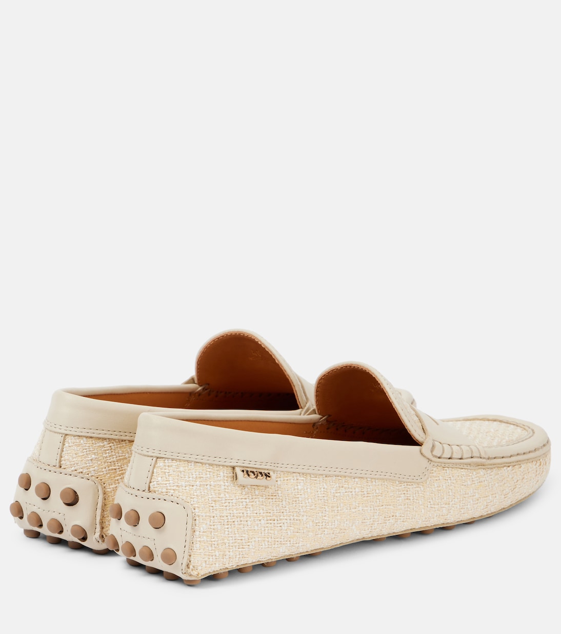 Гоммино твидные мокасины для вождения Tod's, Naturale Ch+ Stucco — фото 2
