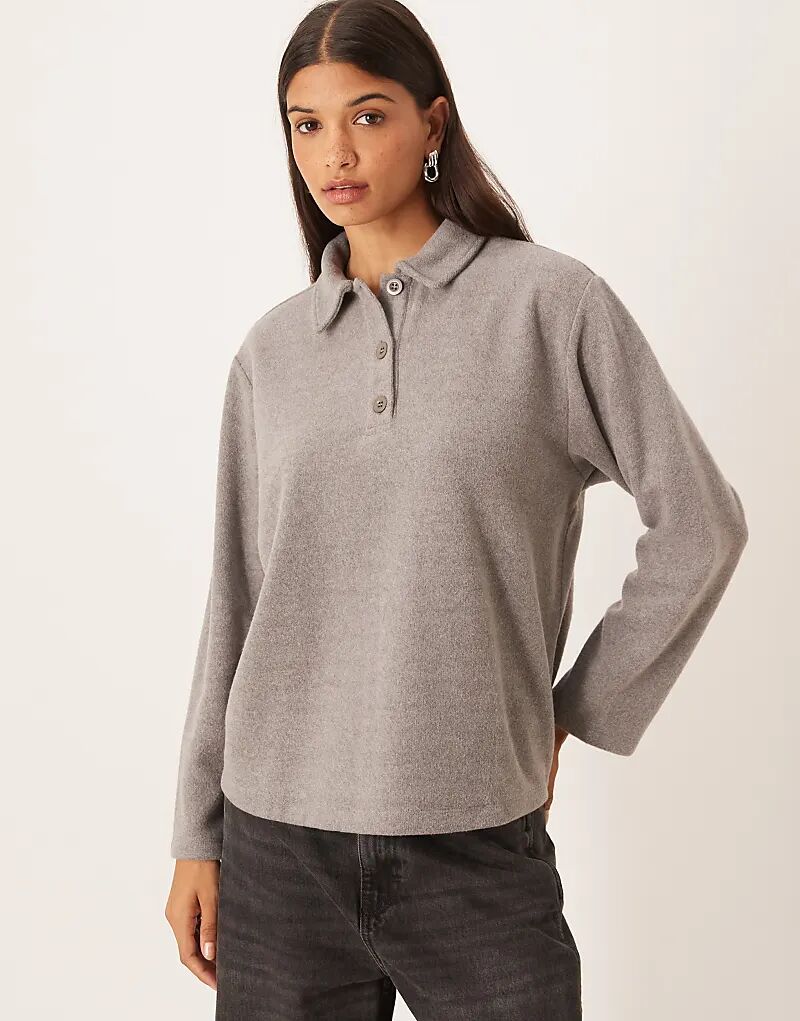 

Супермягкий свободный топ-кофта в стиле регби ASOS DESIGN серого цвета