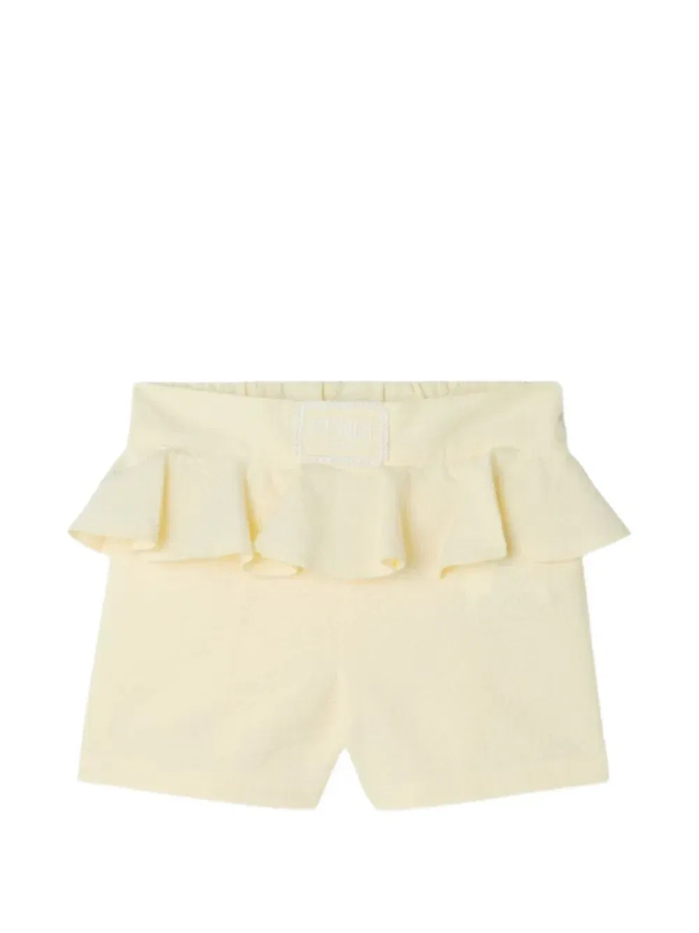 Хлопковые шорты с оборками Fendi Kids, желтый