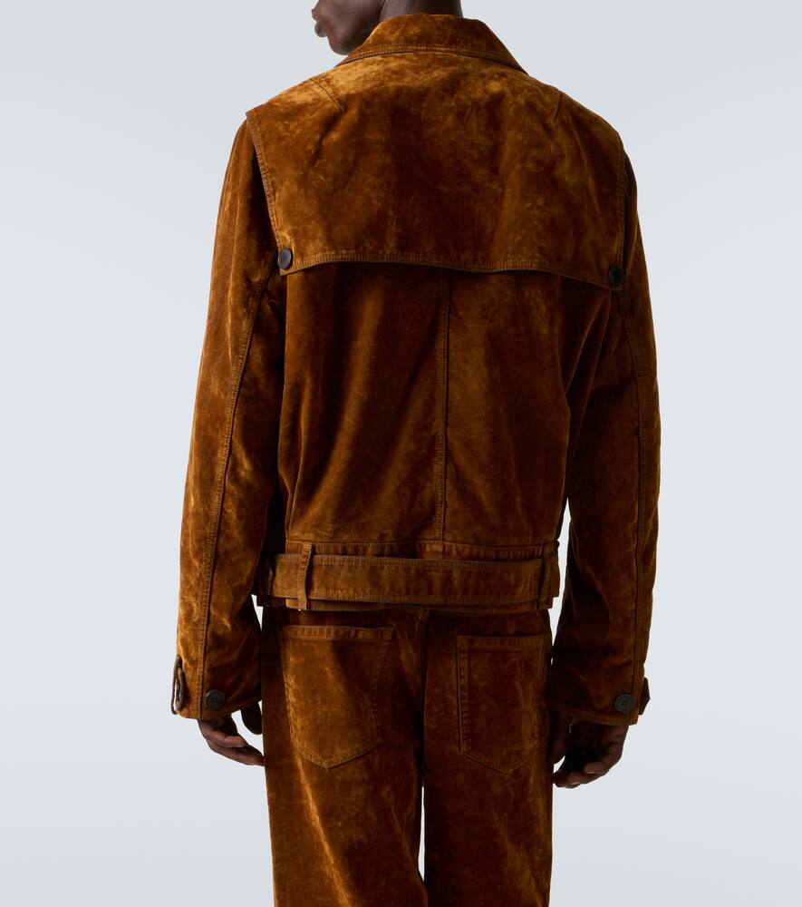 Вассел куртка байкерская из хлопка с поясом Dries Van Noten, Umber — фото 4