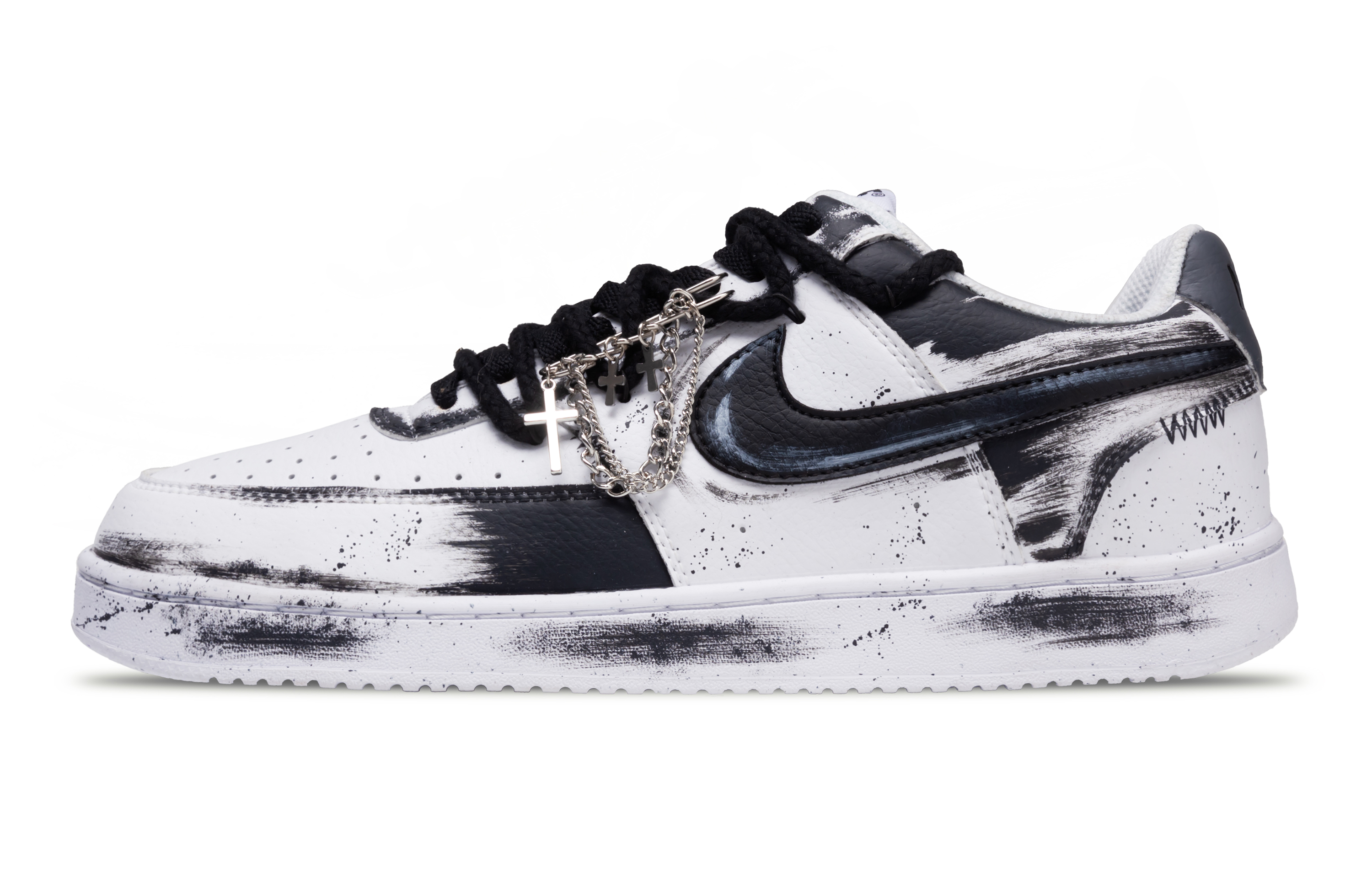 Кроссовки для скейтбординга Court Vision 1 Low Top, унисекс, черные Nike, Black