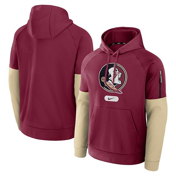 Мужской фитнес-худи с реглан florida state seminoles гранатового цвета Nike