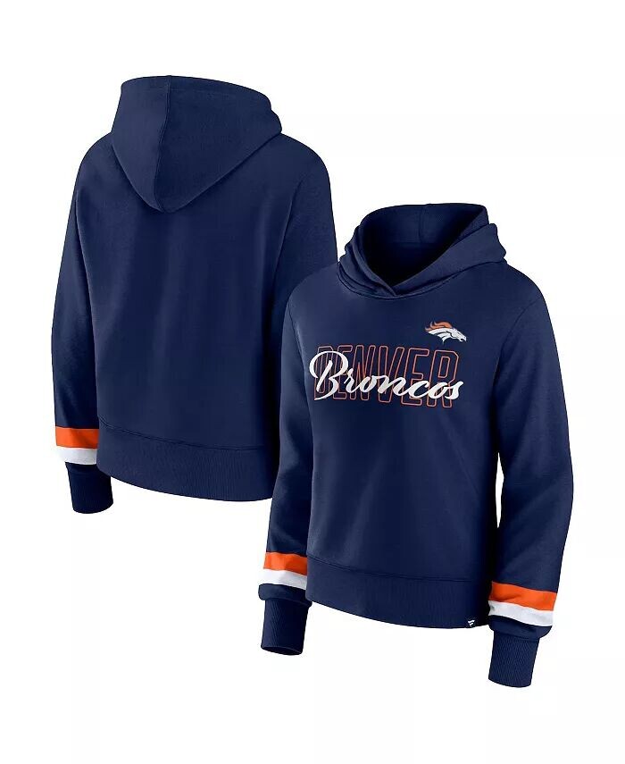

Женский темно-синий пуловер с капюшоном Denver Broncos Fanatics