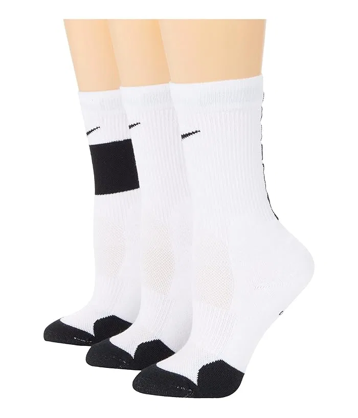 Носки Elite Crew 3 пары Nike Kids, White/Black — фото 2
