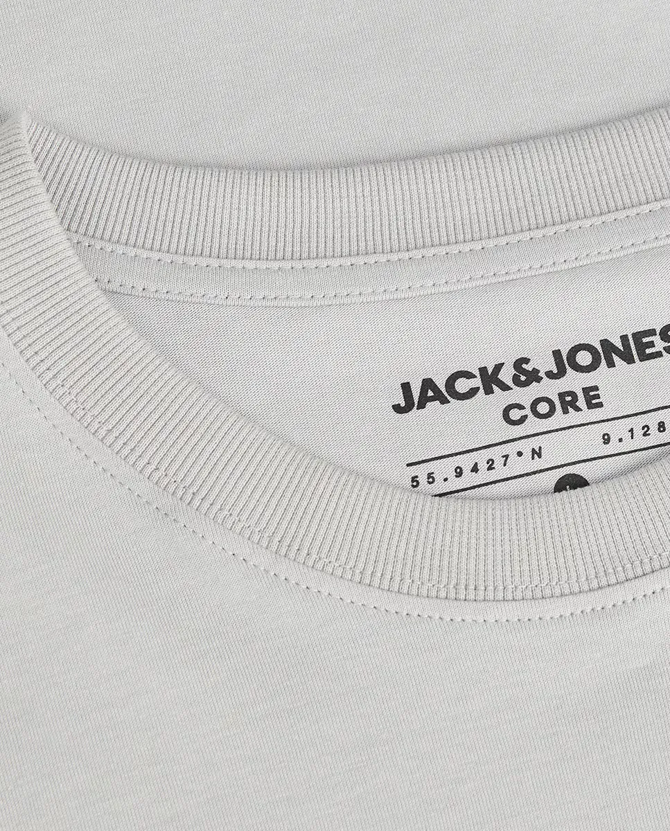 

Мужская футболка с короткими рукавами, круглым вырезом и принтом спереди Jack & Jones, светло-серый