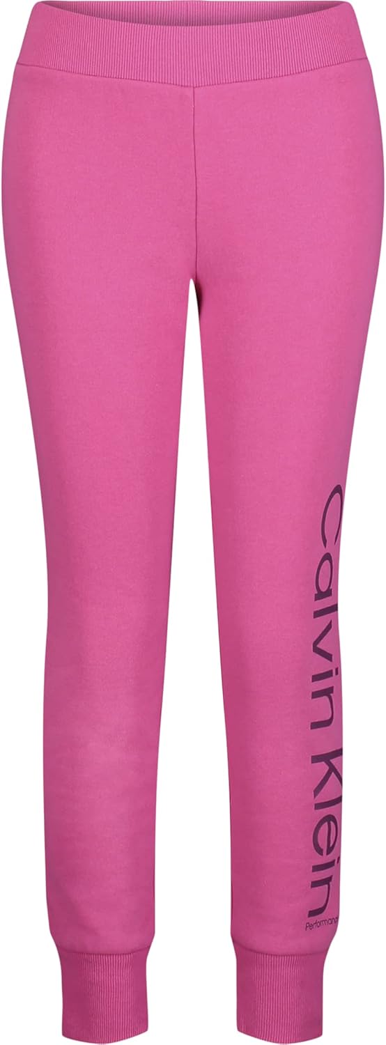 

Спортивные брюки Calvin Klein Girls Performance Sport Jogger с ребристыми манжетами и поясом, Berry Active