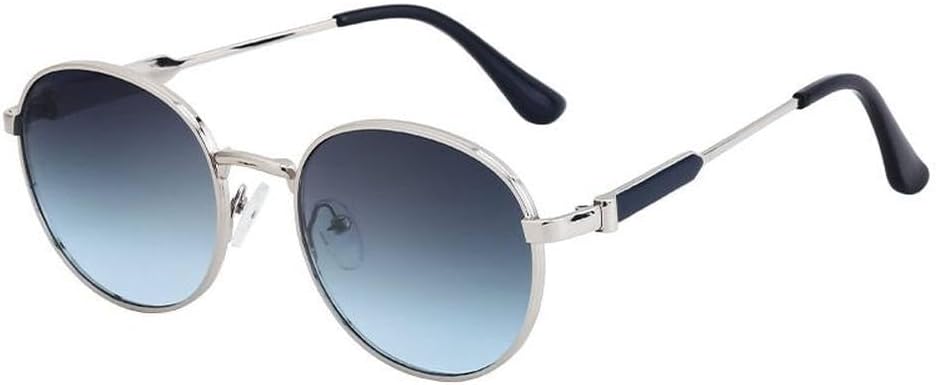 

Модные ретро-солнцезащитные очки круглой формы для женщин и мужчин, роскошные стильные солнцезащитные очки в металлической оправе для вождения, SUN3603 Generic, C3silvergray