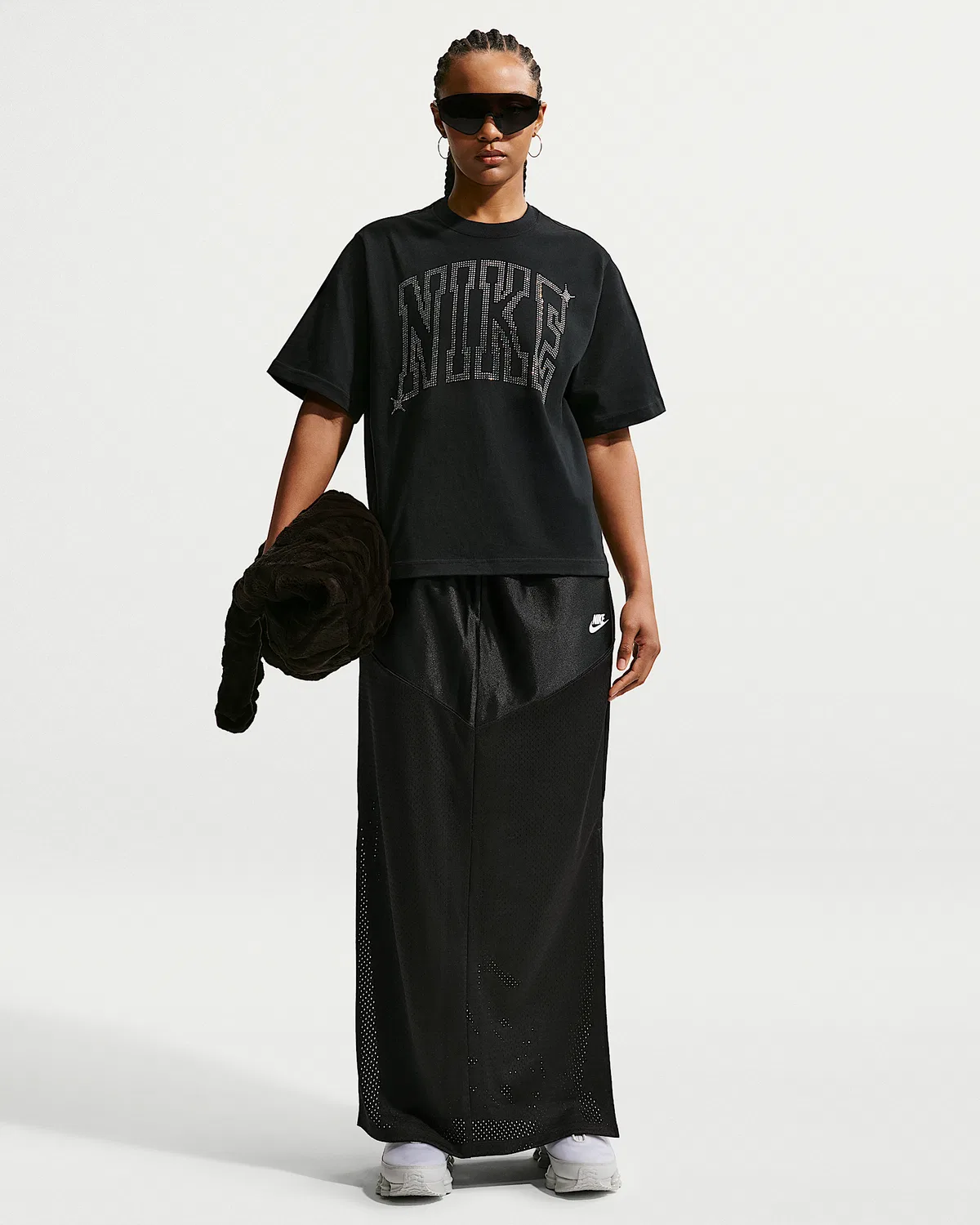 Женская юбка средней посадки Nike Sportswear, Black/Sail