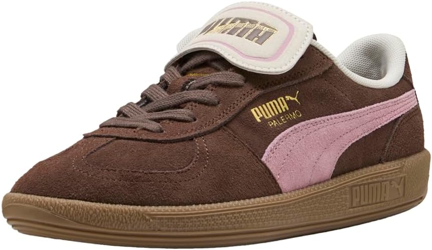 Мужские кроссовки PUMA Palermo Premium из замши с шнуровкой, повседневные - коричневые — фото 2