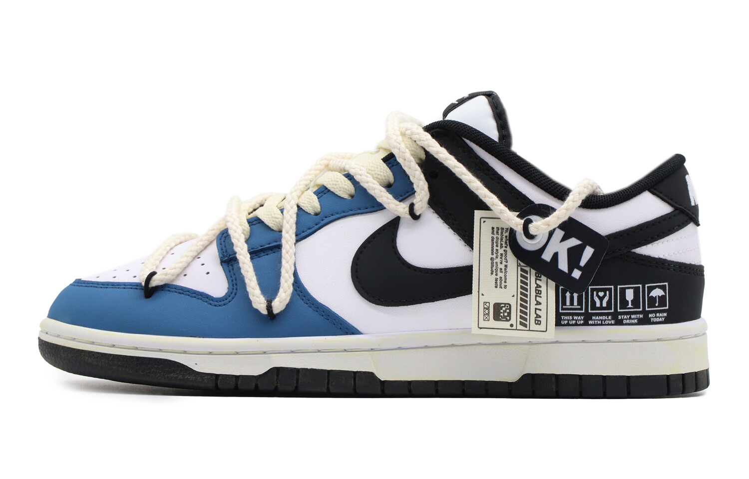 

Кроссовки Nike Dunk Skateboard Shoes Women's Low-Top Black Blue