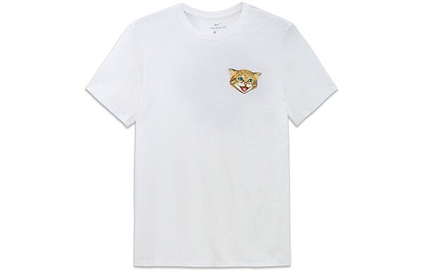 Футболка Nike SB Cat Scratch Casual Sports Breathable Short Sleeve White, белый — фото 2