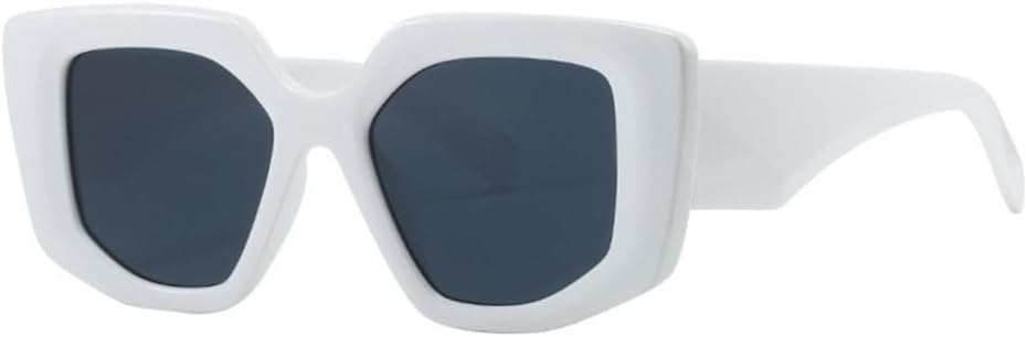 

Модные солнцезащитные очки Polygon для женщин, конфетные цвета, защита от ультрафиолета UV400, ретро-стиль, мужские солнцезащитные очки желто-зеленого цвета MTZJH, White Grey