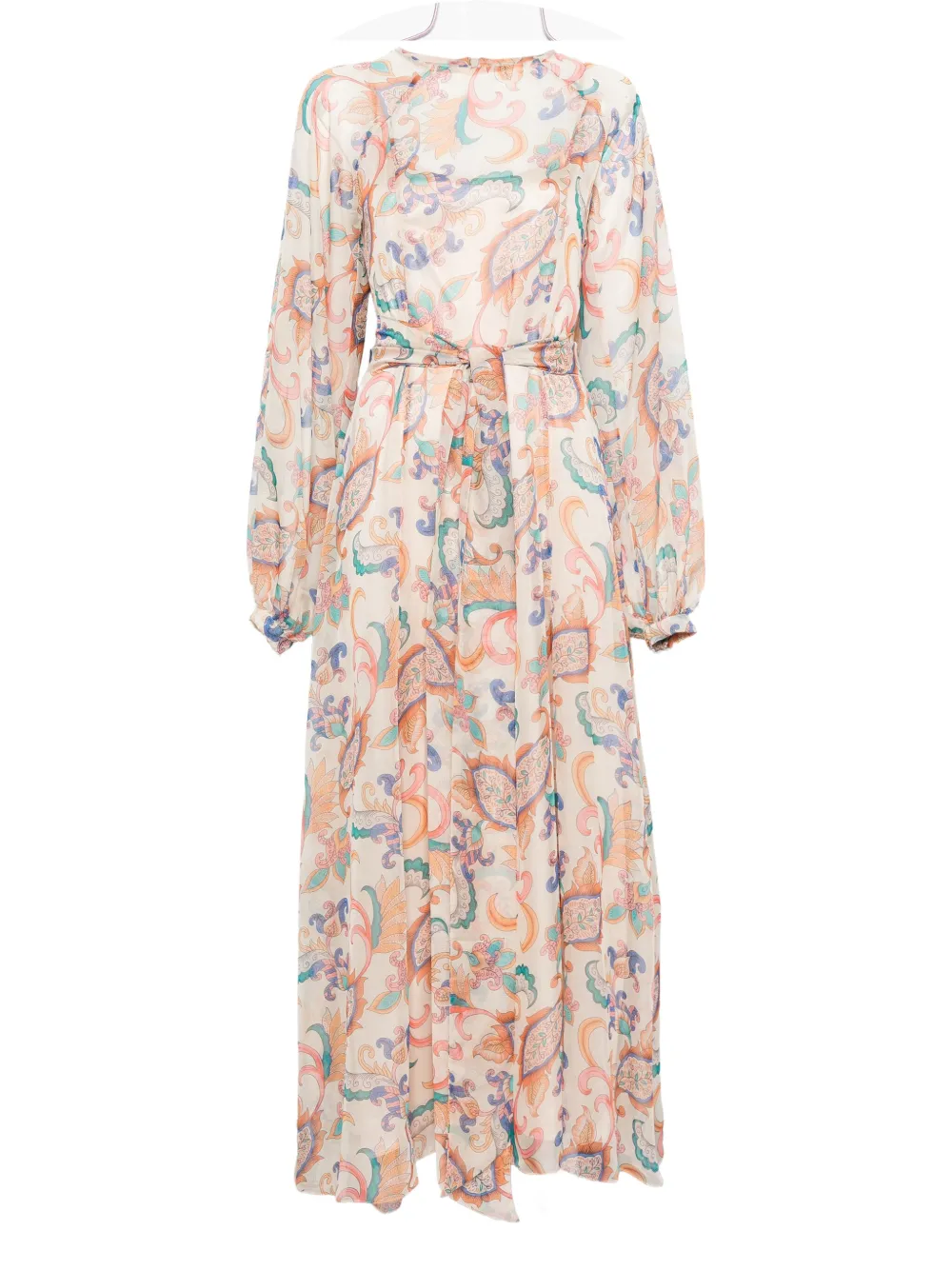 

Платье с принтом "пейсли" и поясом Miau By Clara Rotescu, нейтральный