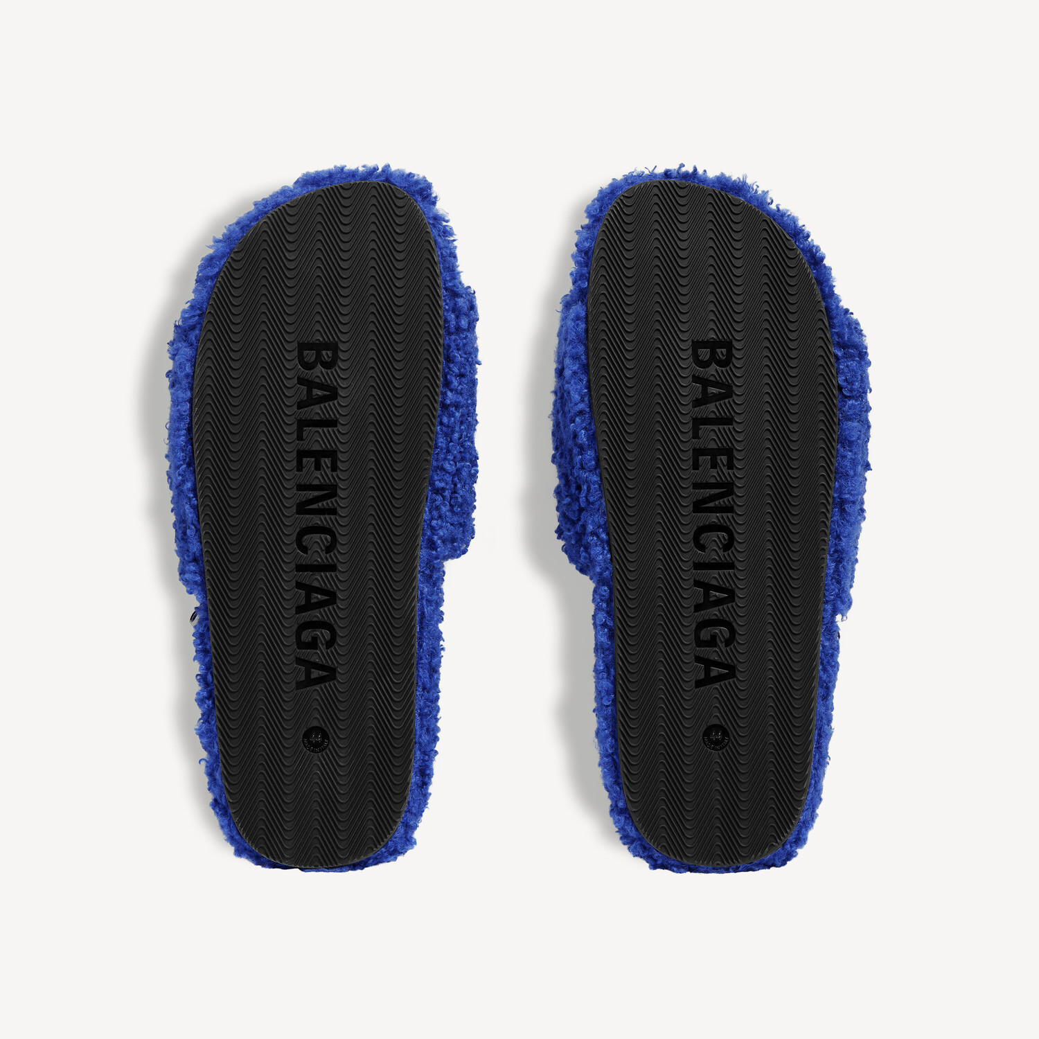Мужские меховые открытые мюли Balenciaga | Коллаборация с NBA, синие/белые, голубой — фото 4