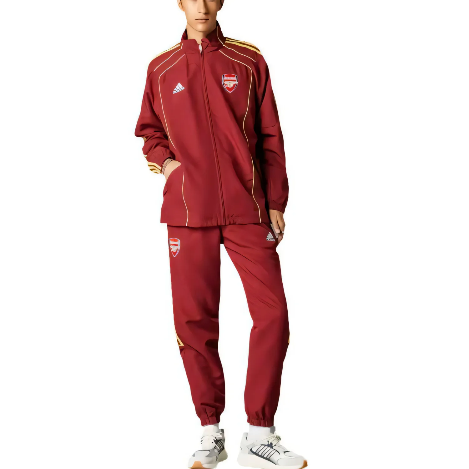 Adidas Брюки с капюшоном ArsenalTrack мужские красная — фото 4