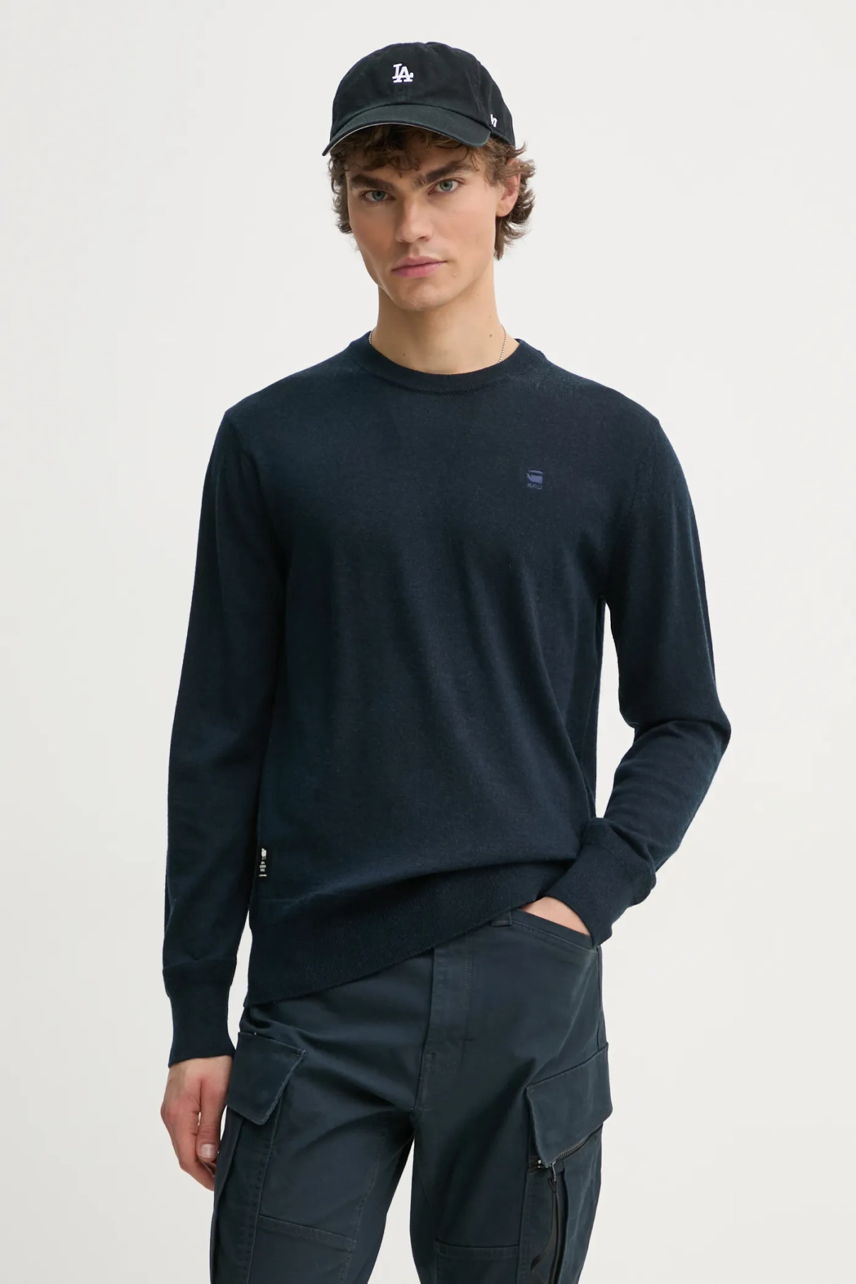 

Шерстяной свитер G-Star Raw, темно-синий