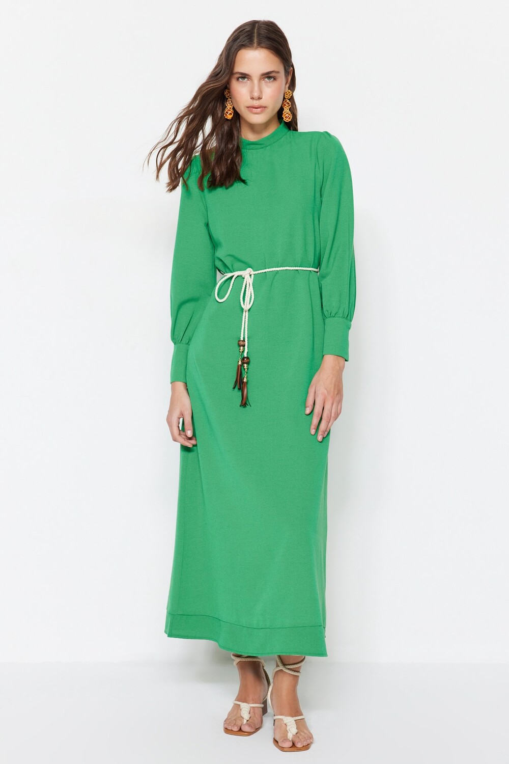 

Платье - Зеленый - А-силуэт Trendyol Modest, зеленый