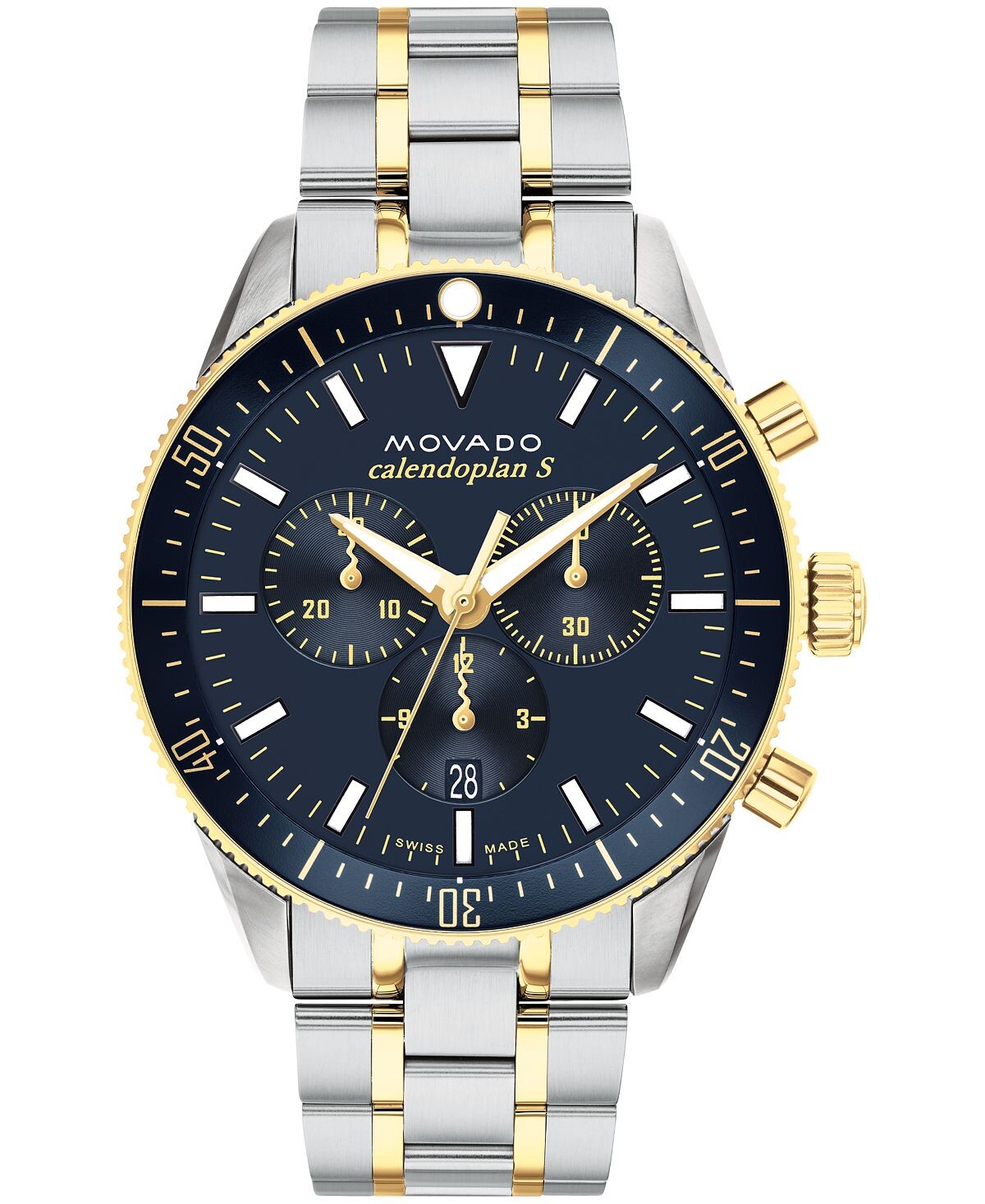 

Мужские двухцветные часы Heritage с браслетом из нержавеющей стали, 42 мм Movado