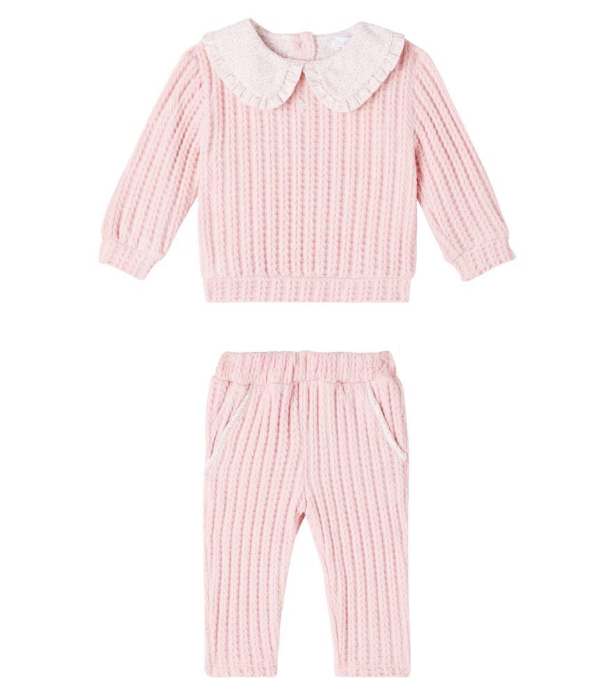 

Детский комплект из свитера и брюк с узором «косичка» Patachou, Pale Pink