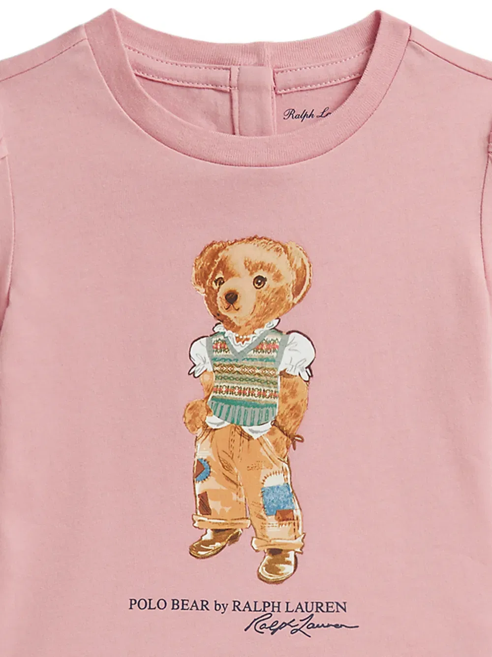 Комплект из футболки и шорт Polo Bear Polo Ralph Lauren Kids, розовый — фото 4