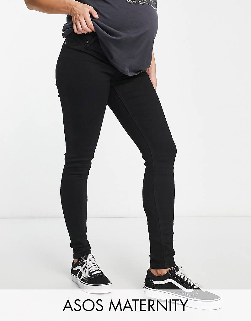 

ASOS DESIGN Maternity – Черные узкие джинсы, закрывающие живот