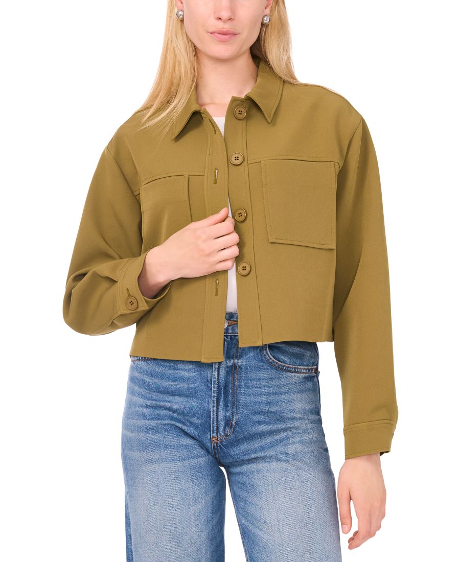 

Женская укороченная куртка с V-образным вырезом Sam & Jess, Od Olive