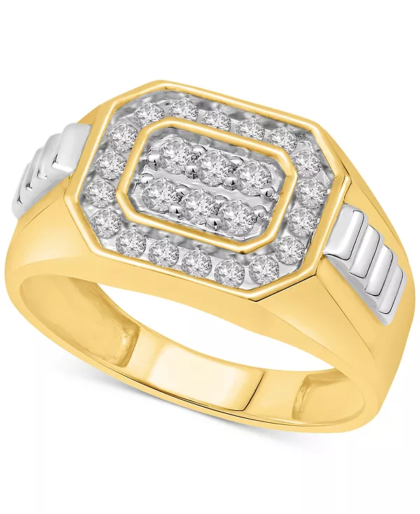 

Мужское кольцо с бриллиантами восьмиугольной огранки (1/2 карата) из 10-каратного золота Macy'S, gold