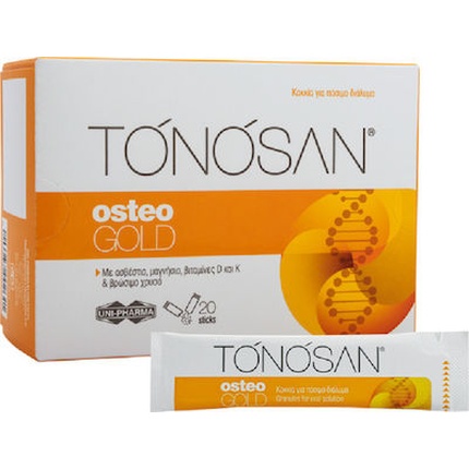 

Пищевая добавка Tonosan Osteogold для костей и мышц, 20 пакетиков Uni-Pharma