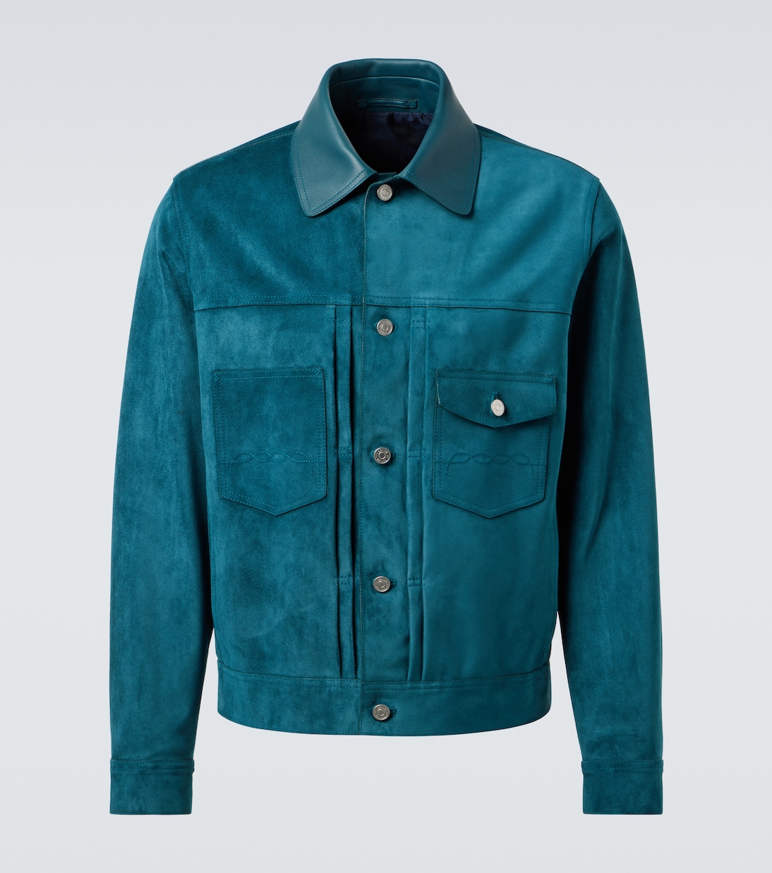 

Куртка полевая из замши с кожаными вставками Berluti, Dark Teal Blue, Синий, Куртка полевая из замши с кожаными вставками Berluti, Dark Teal Blue