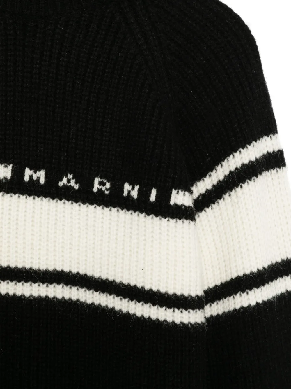 Свитер с отделкой в полоску Marni Kids, черный — фото 3