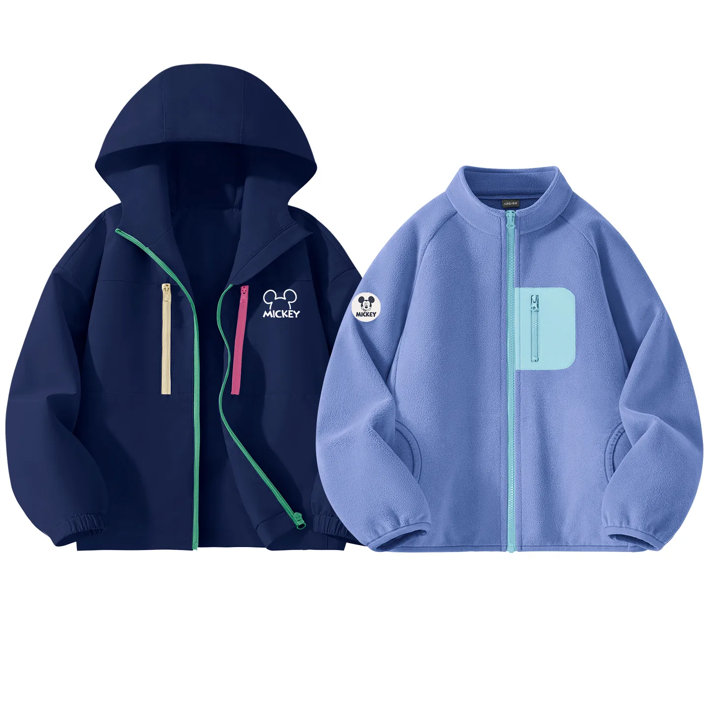Детская повседневная спортивная одежда утепленная Disney, [Thickened and Fleece-Lined]Thick Board Line K Navy Blue+Diki Medium Round Hook-and-Loop K Night Blue — фото 4
