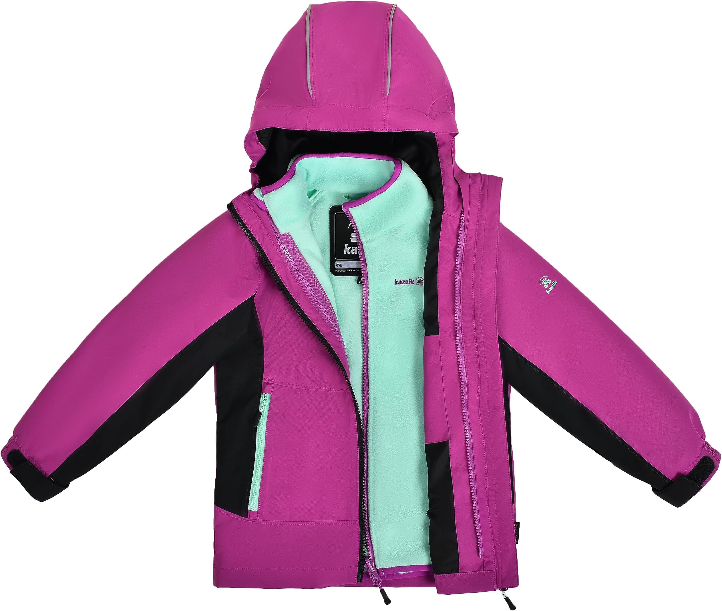 

Куртка Kamik Kids Aubrey 3/1 Systems Jacket (Toddler/Little Kids/Big Kids), цвет Orchid/Black