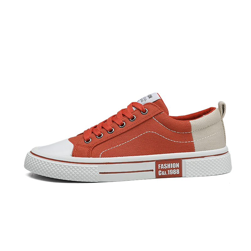 

Kinglake Мужские противоскользящие износостойкие низкие кеды из холста оранжевые, цвет Orange