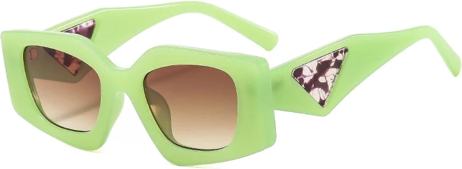 

Популярные модные солнцезащитные очки «кошачий глаз» в форме многоугольника для женщин, ретро-стиль, гелевые цветные линзы, защита от УФ-излучения UV400, прозрачная оправа для мужчин WNCKSQ, Green Tea Gradient