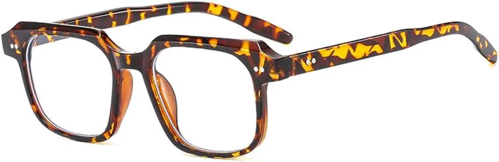 

Солнцезащитные очки в ретро-стиле, простая квадратная оправа, персонализированные классические солнцезащитные очки для женщин 2027 года MTZJH, Leopard Clear