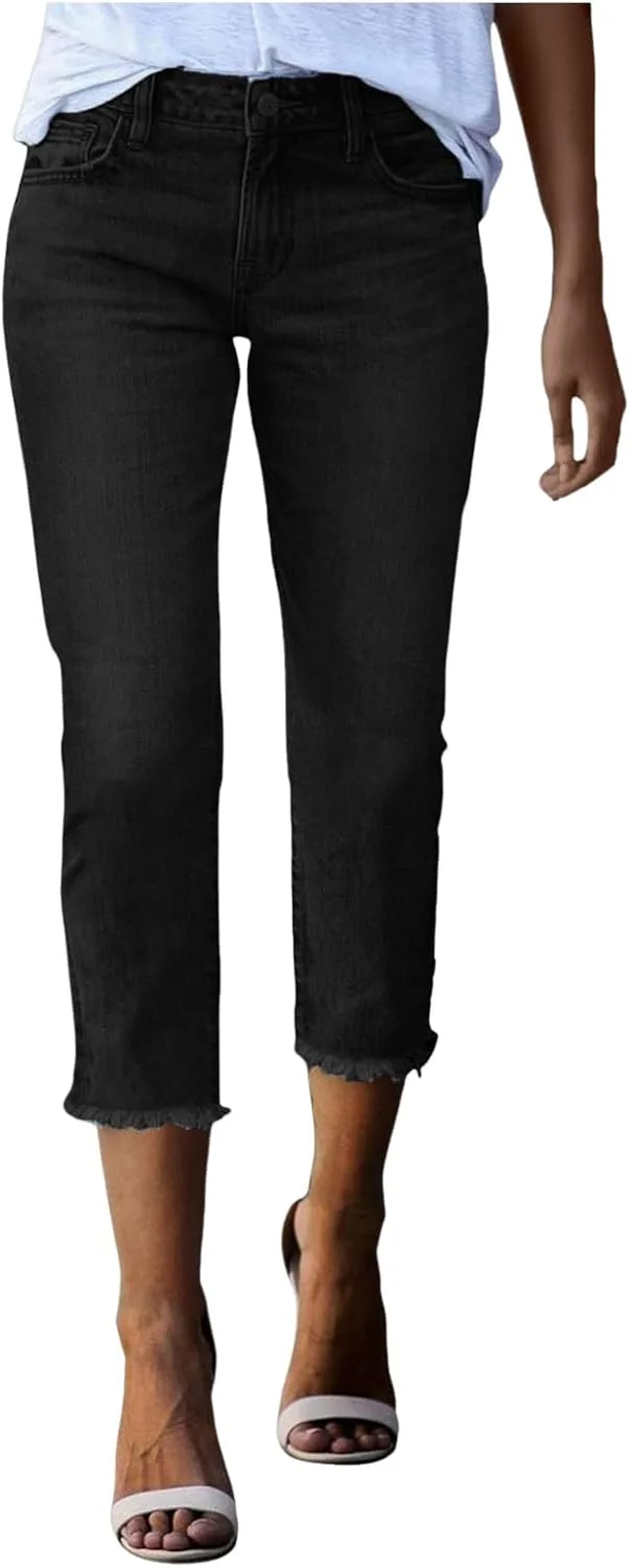 

JiXiang скинни джинсы для женщин, высокие, кроп, стрейч