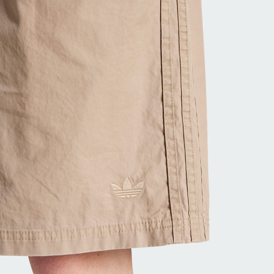 Широкие брюки со складками спереди ADIDAS ORIGINALS adidas Originals Wide Leg Bermuda, Beige — фото 4