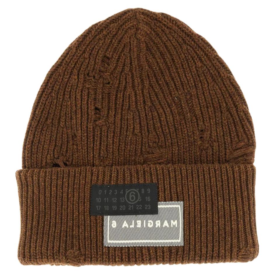 

MM6 Maison Margiela Шапка с логотипом, Dark Brown