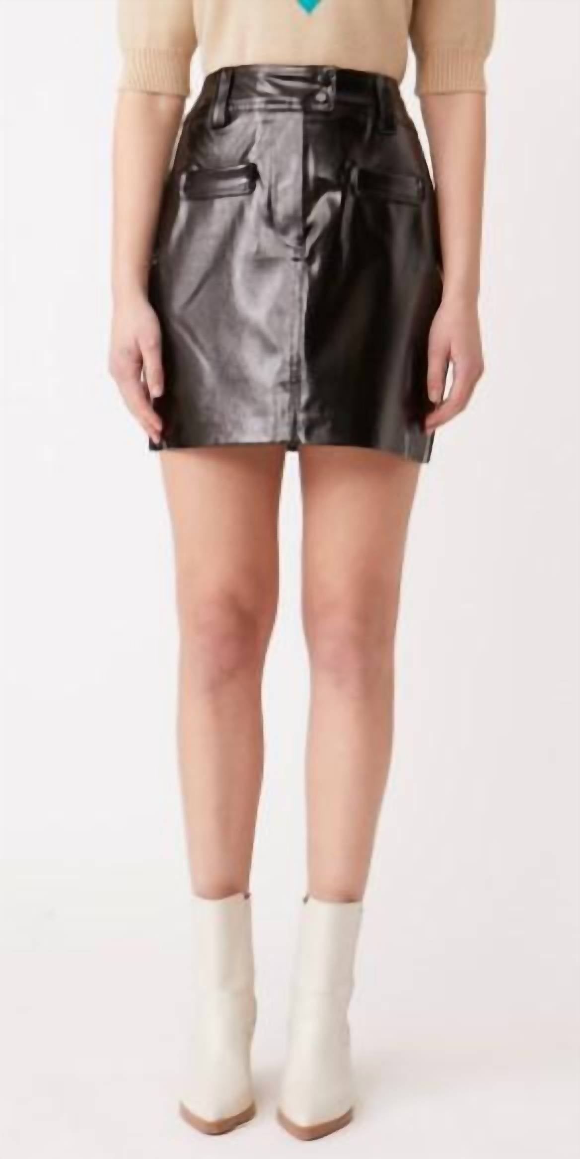 

Мини-юбка Frankie Leather черного цвета Suncoo