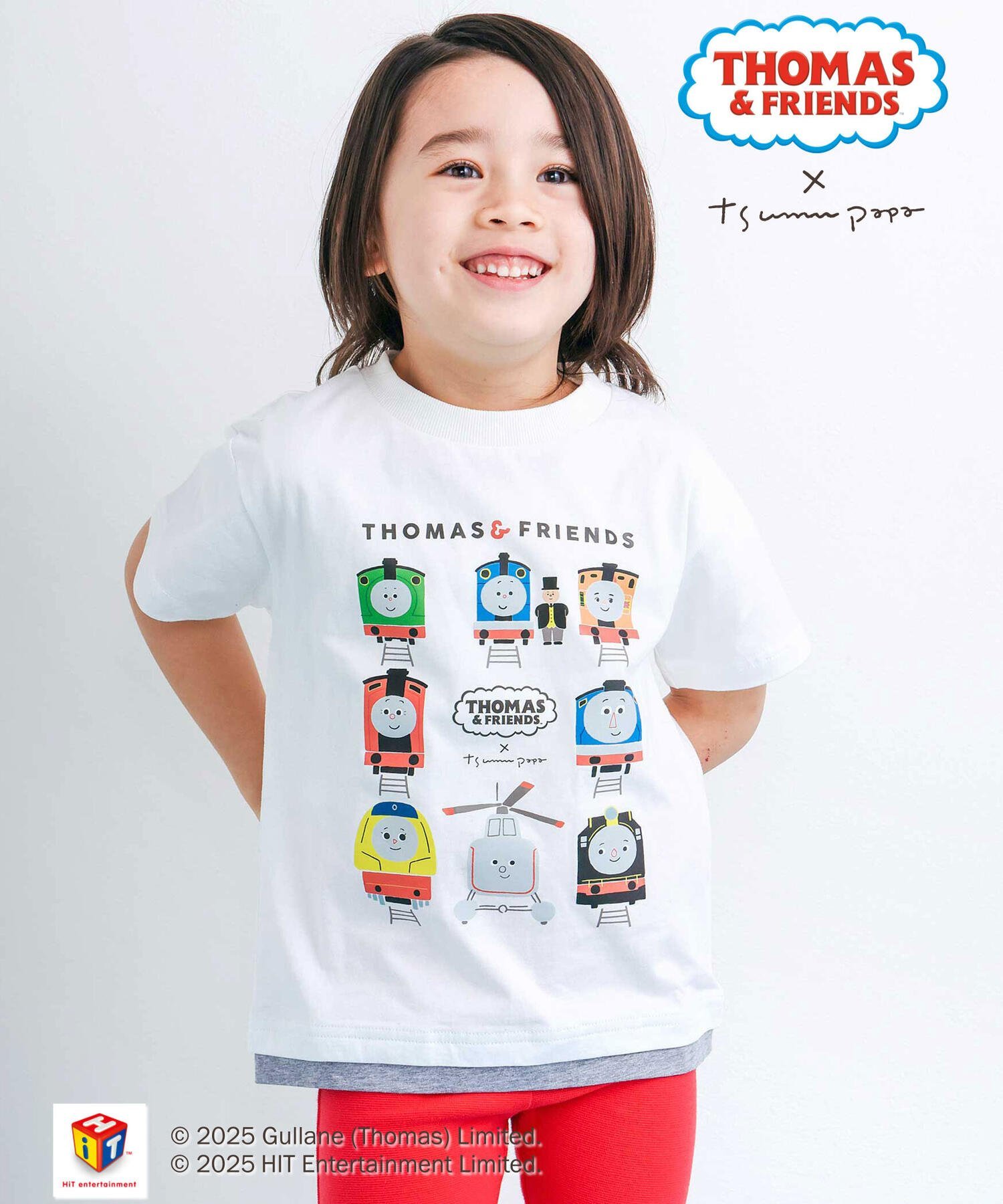 Футболка с коротким рукавом и плотным принтом THOMAS & FRIENDS (80-120 см) SLAP SLIP, White