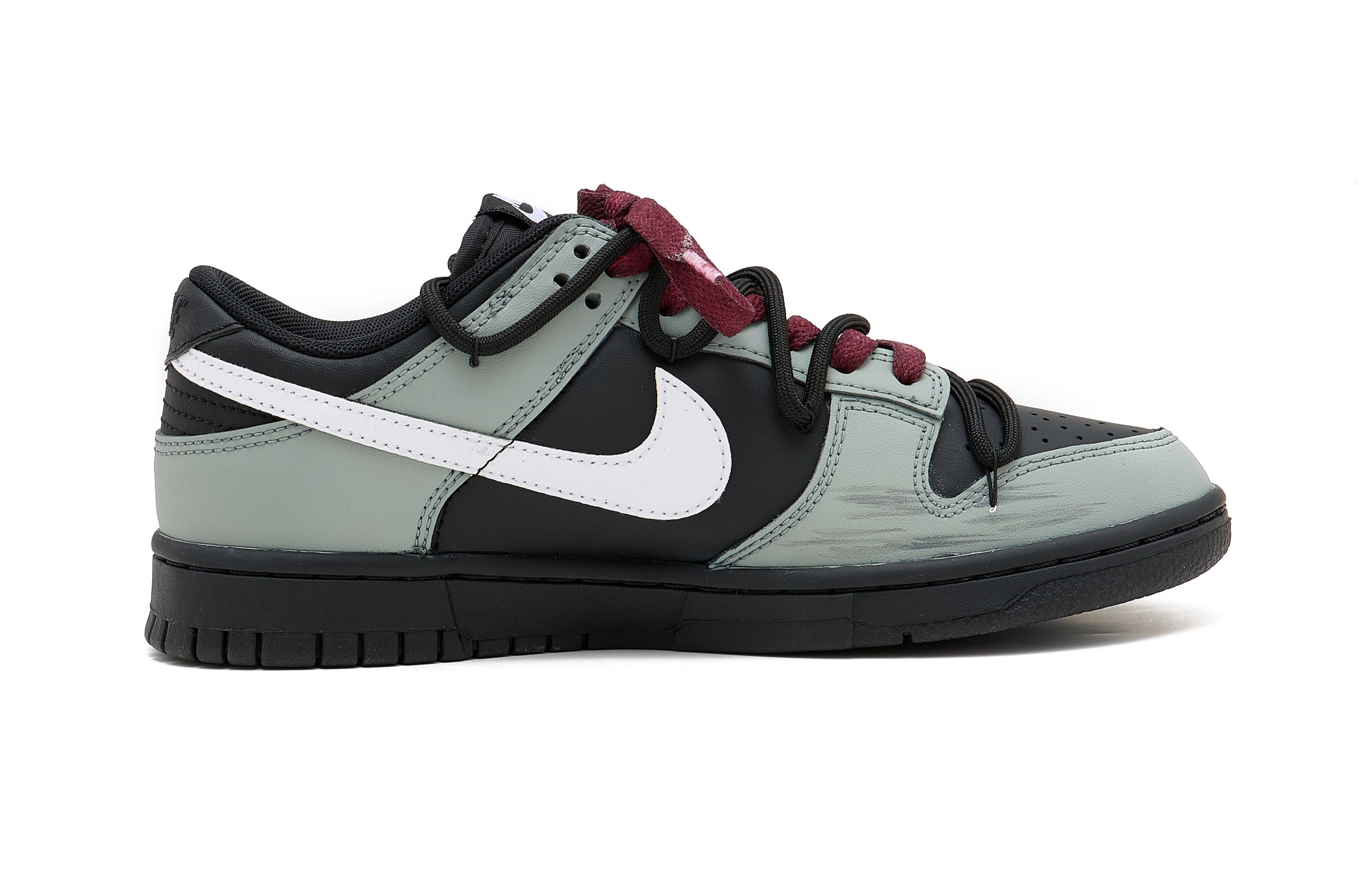 Nike Мужские низкие скейтбордные кроссовки Dunk Night Walker SAML, серо-зеленые — фото 3