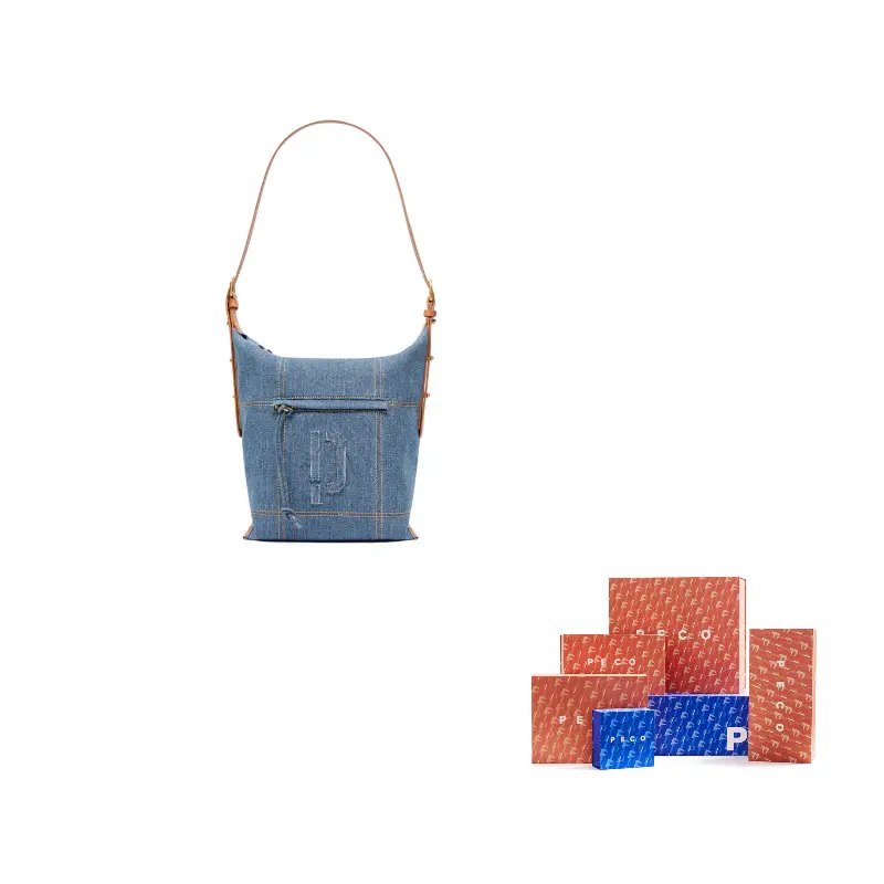 

PECO Кожаная сумка через плечо унисекс черная розовая джинсовая белая, Denim Blue