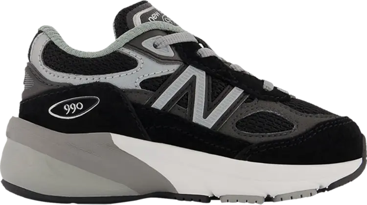 

Кроссовки 990v6 Toddler 'Black Silver', черный