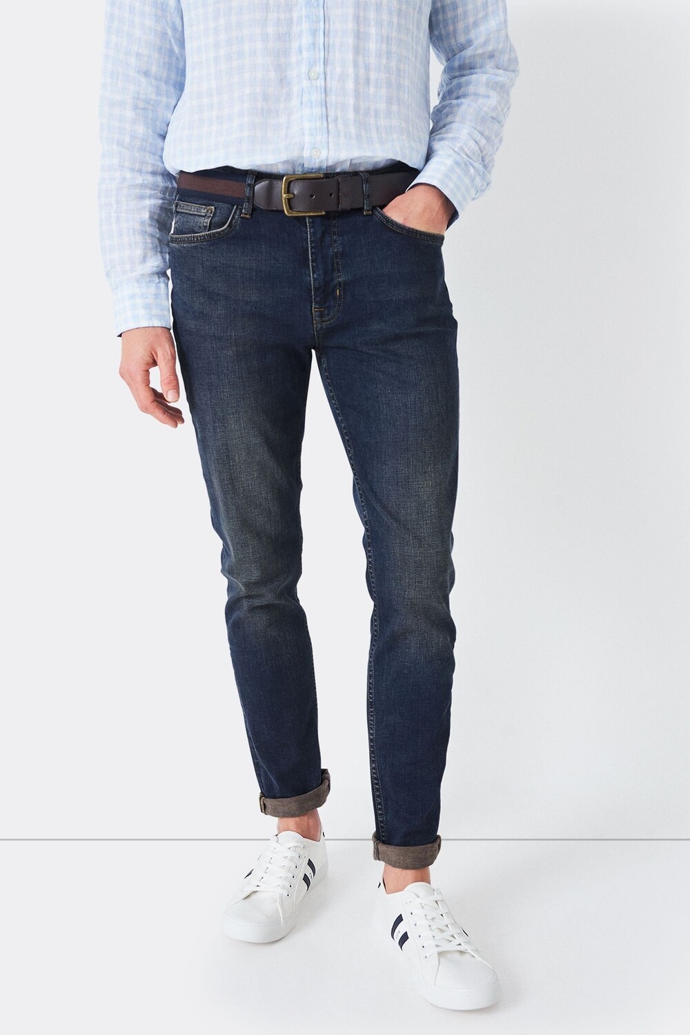 

Синие джинсы Spencer узкого кроя Crew Clothing Company, синий