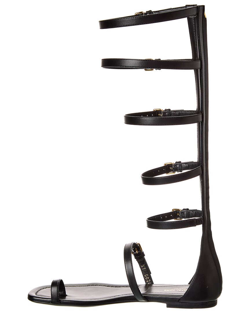 Michael Kors Collection Juliette Leather Gladiator Sandal, черный — фото 2