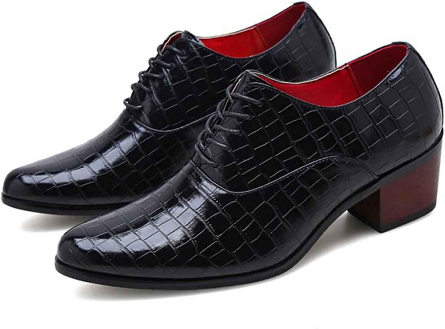 Мужская обувь Oxford Pattern Stone - массивный каблук, настоящая кожа с заостренным носком, шнуровка для модного бизнеса, официального дерби Zentavi, черный