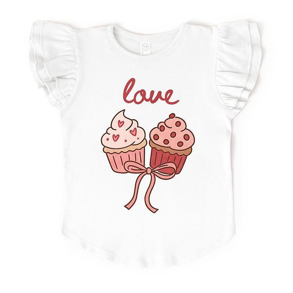 

Футболка Love cursive cupcakes coquette с рукавами-фонариками The Juniper Shop, White