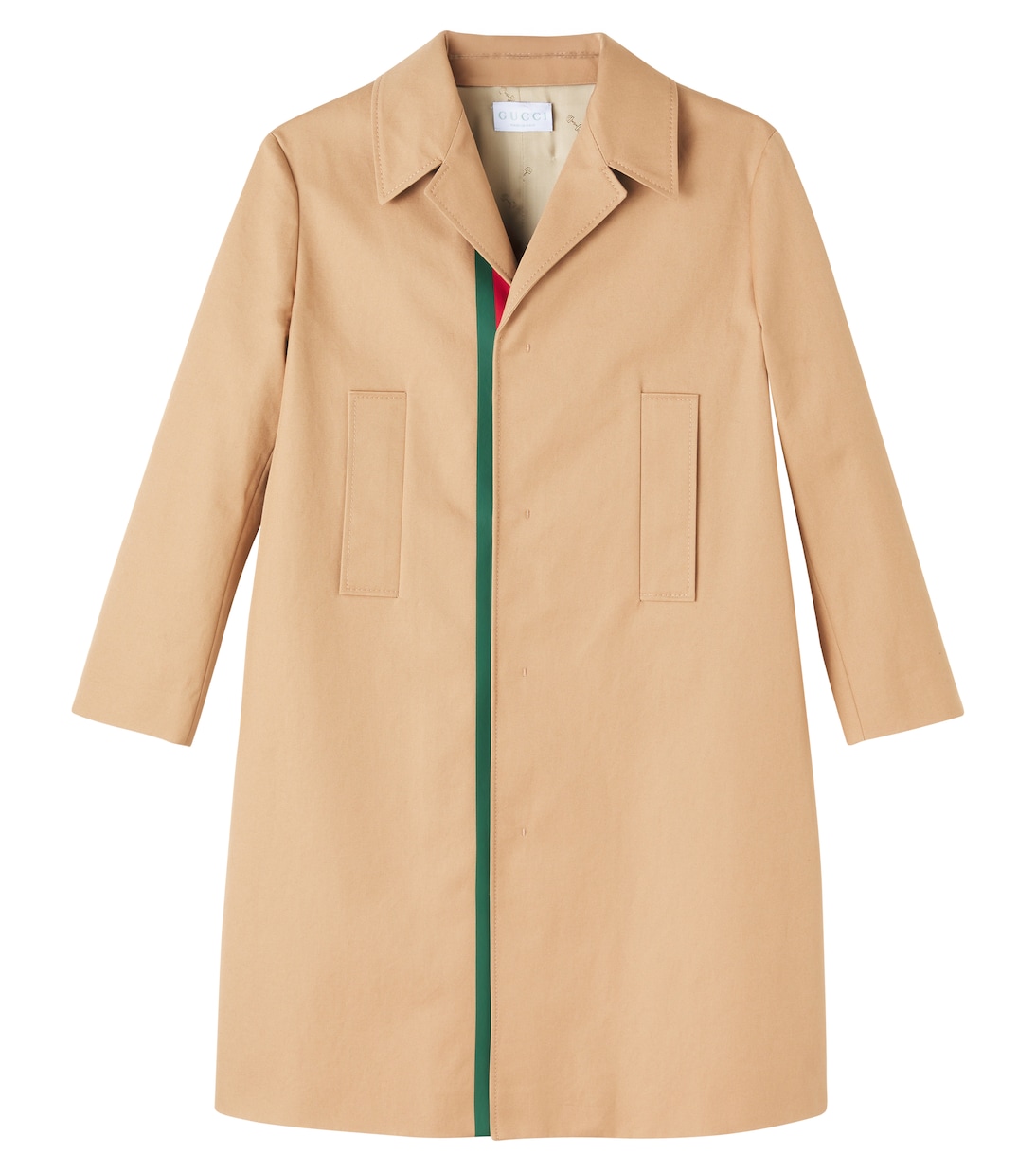 

Хлопковое пальто Web Stripe Gucci Kids, Bisque